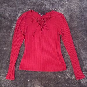 Ribbed tie up top